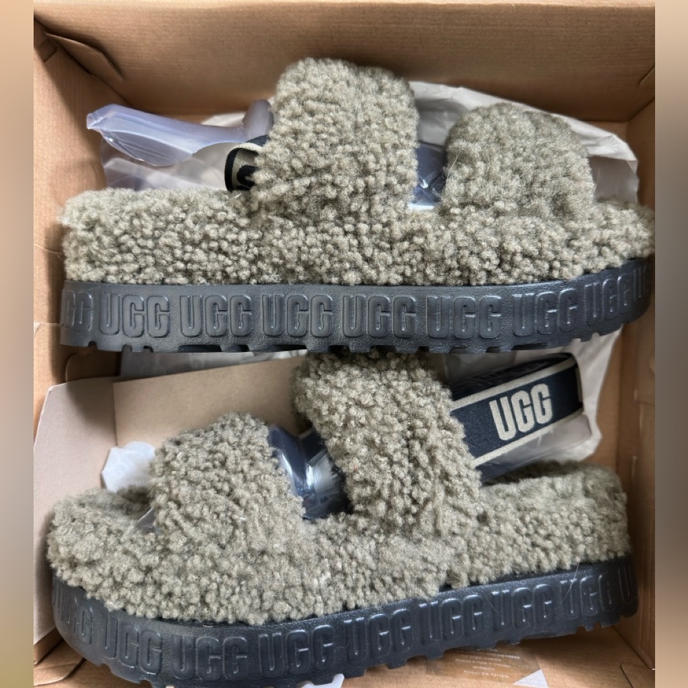 UGG oh Fluffita sandals shoes fluffy sterling slingback burnt olive
